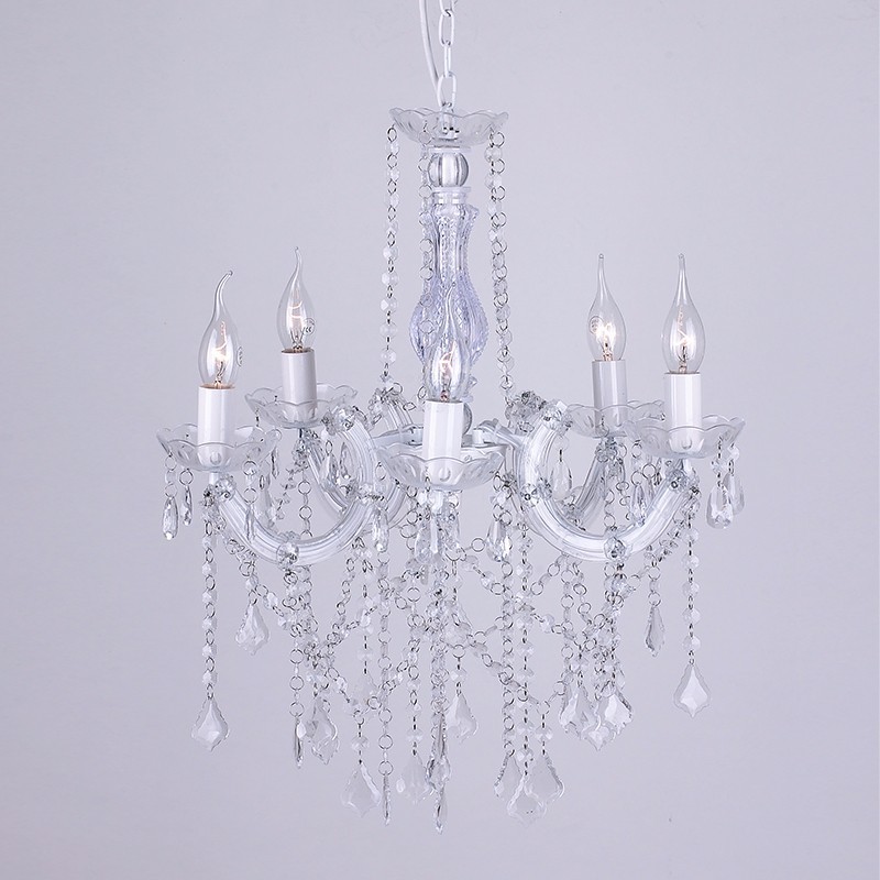 Nordic Geometric Glass Crystal hanging Chandelier 5 Lights Crystal-Like Acrylic magnolia pendant light modern for kitchen