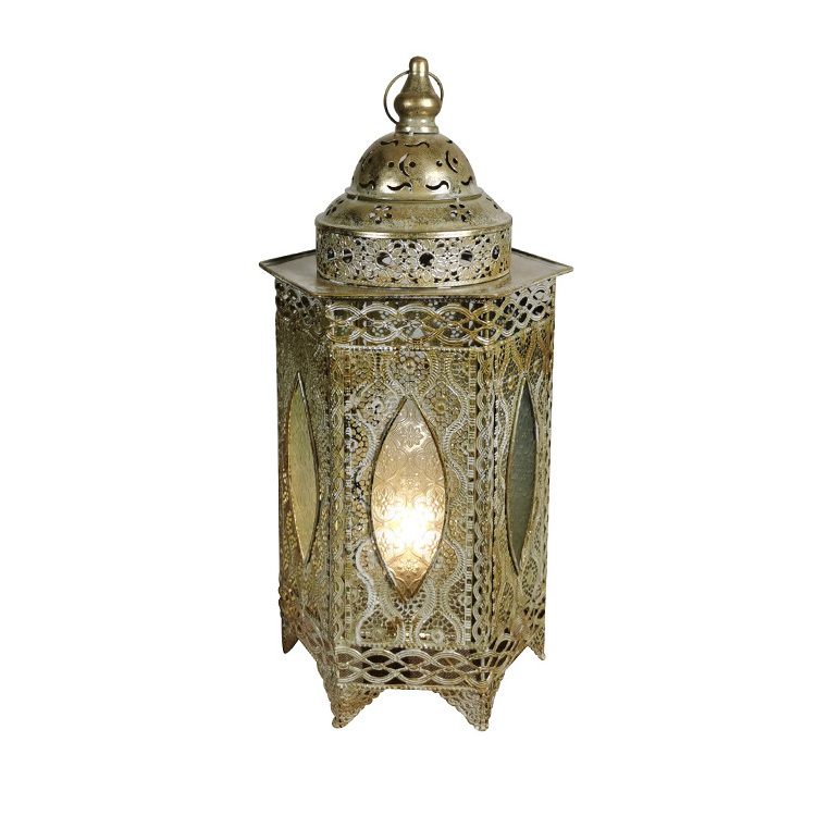 Home Decor Lighting White and Gold Moroccan Style Lantern Floor Lamps Handmade Antique Brass Moroccan Lamp For Home