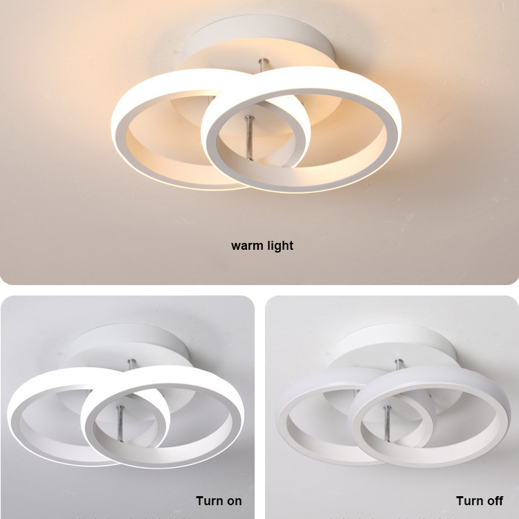 Modern Lighting Fixtures Flush Mount LED Circles Ceiling Light For Bedroom  Aisle Hallway18W 2-Ring Ceiling Chandelier Light