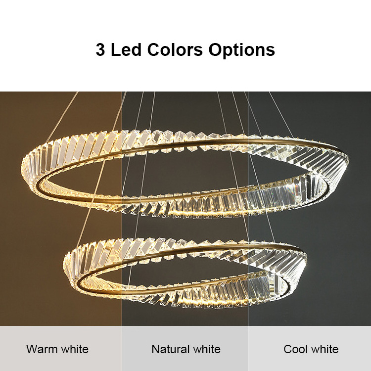 Round Led Gold Lustre k9 Crystal Chandelier Lights Home Decor Pendant Light modern Luxury chandelier designs for living room