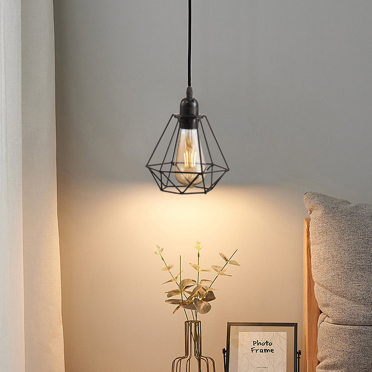 Industrial Iron Wire  Wire Chandelier Vintage LED Pendant Lighting Loft Hanging nordic ceiling led light living room