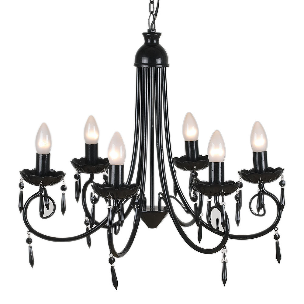 European chandelier iron black candle pendant lamps LED Indoor chandelier