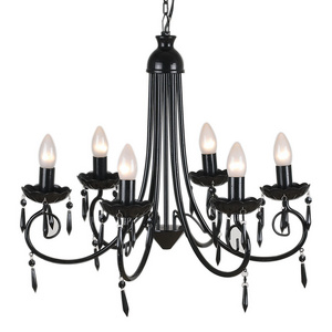 European chandelier iron black candle pendant lamps LED Indoor chandelier