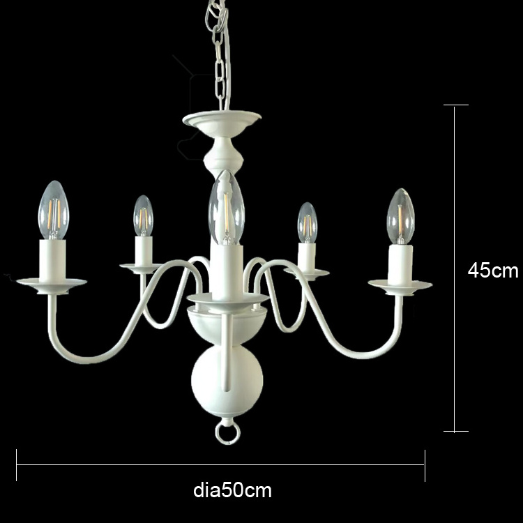 Designer Modern Industrial Farmhouse 5-Light Kitchen Island Lighting Fixture Dining Room White Chandelier Pendant Light