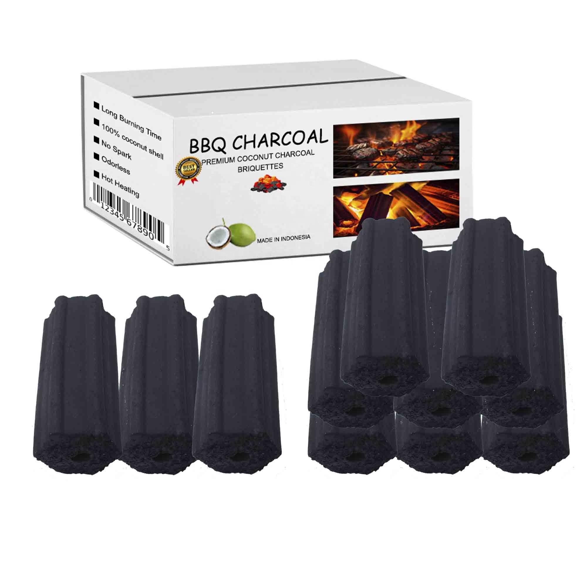 Factory Price Briquettes Hexagon Black Charcoal for Barbecue Premium BBQ Coconut Shell Charcoal Grill Low Ash