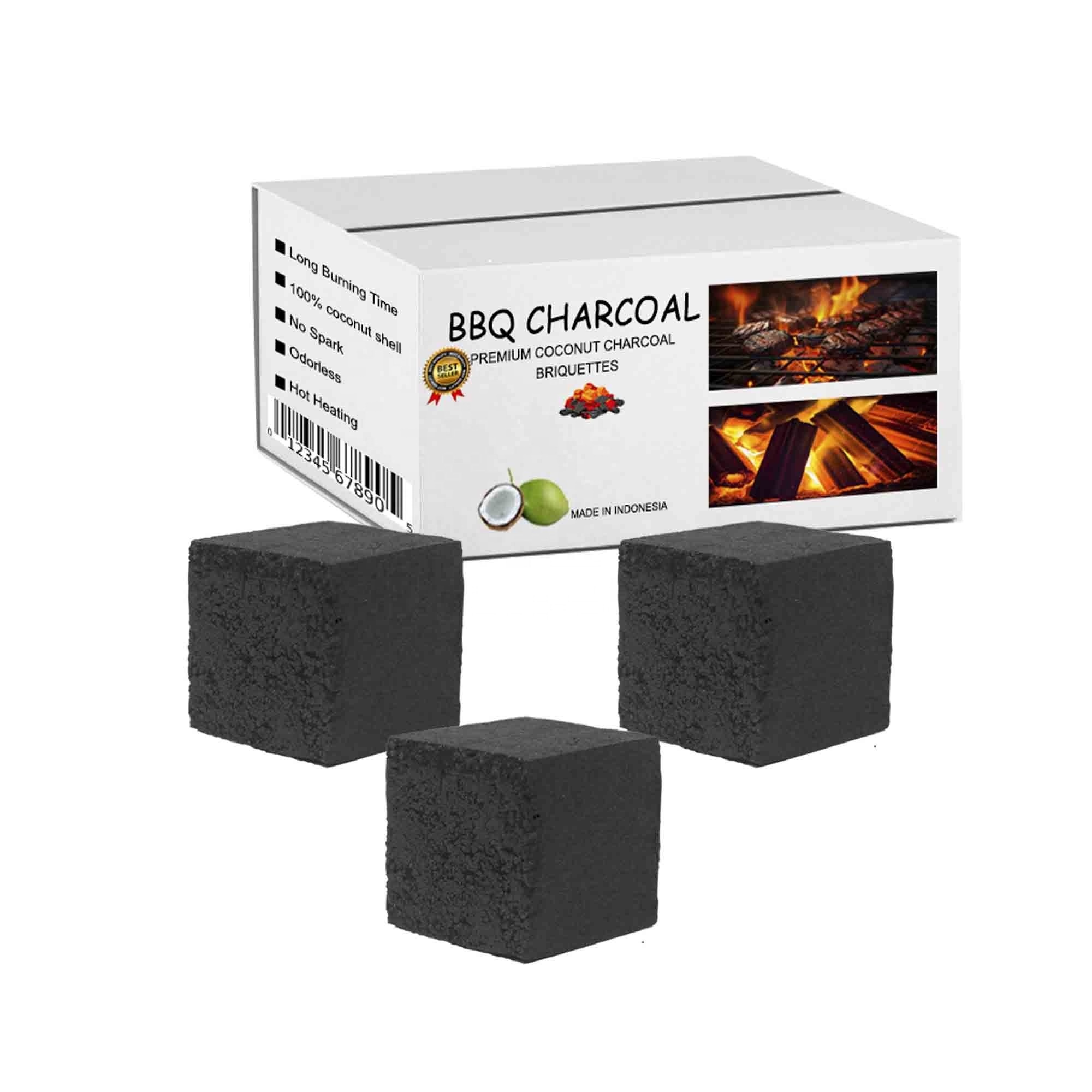 Briquettes Cube Shape Charcoal for Barbecue Hot Heating Low Ash Premium Barbecue BBQ Coconut Shell Charcoal Grill High Quality