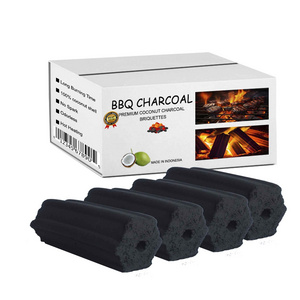 BBQ for outdoor travelling Briquettes Hexagon Black Charcoal for Barbecue Premium BBQ Coconut Shell Charcoal Grill Low Ash