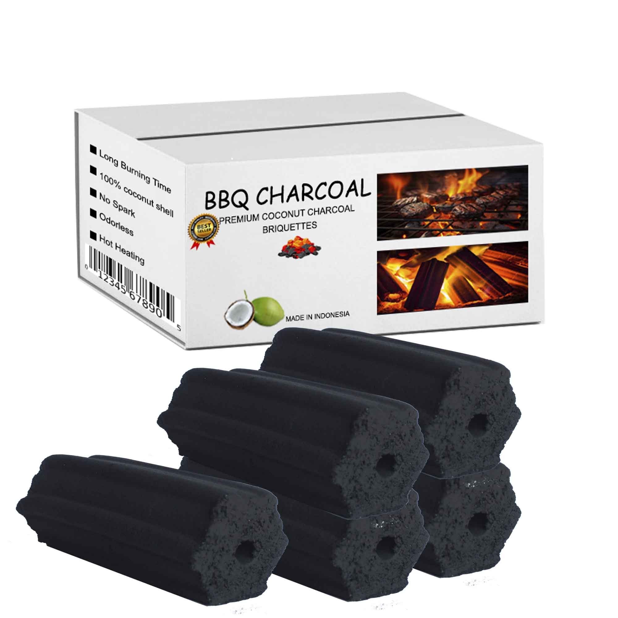 BBQ Briquettes for Outdoor Camping Hexagon Black Charcoal for Barbecue Premium BBQ Coconut Shell Charcoal Grill Low Ash