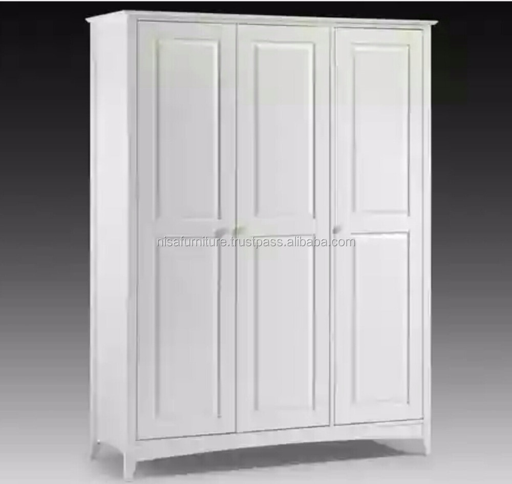 modern bedroom wooden white color two door armoire Wardrobes