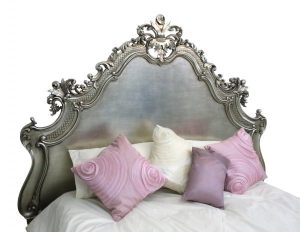 French Royal Style Silver wooden Beds for bedroom furniture