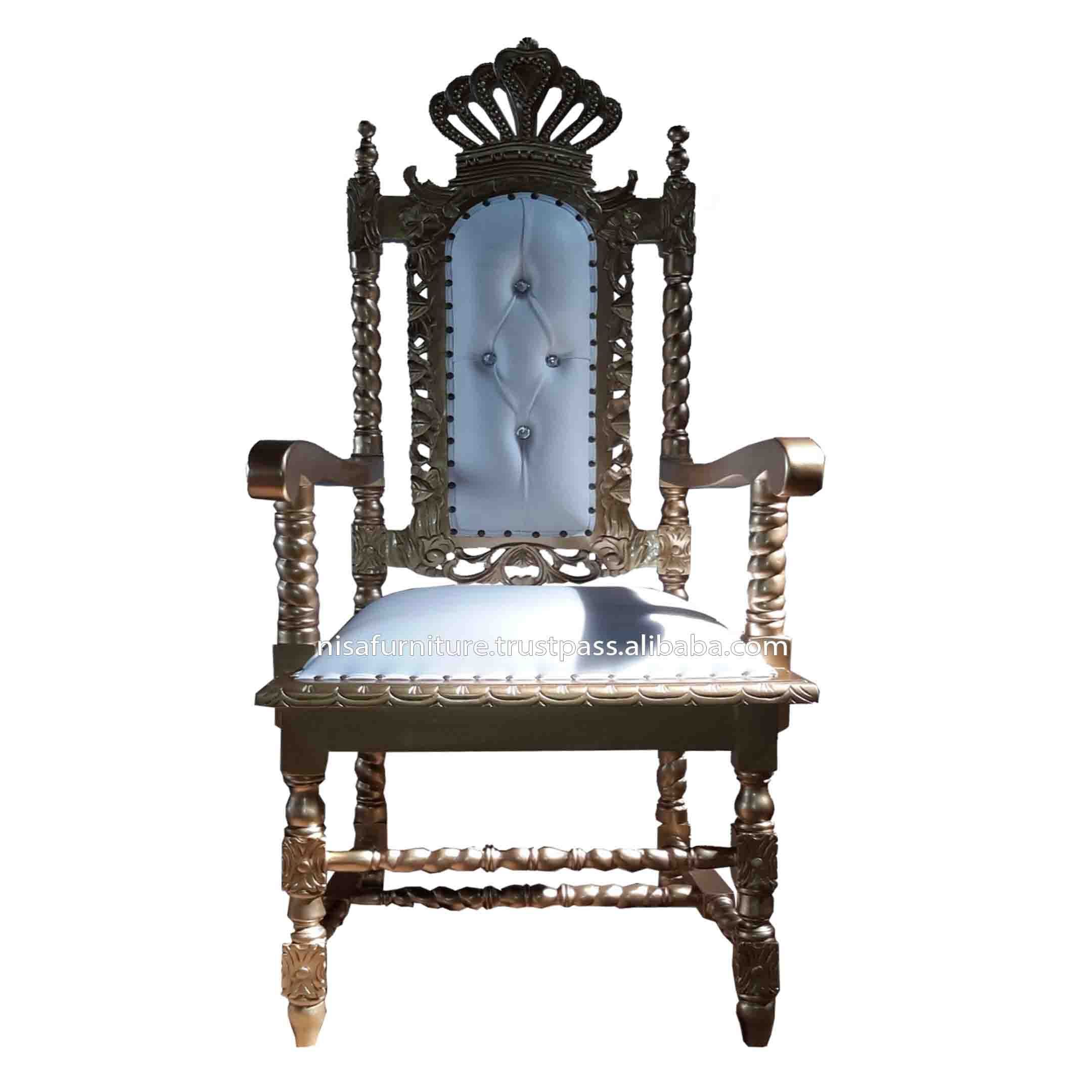 Wedding Crown Royal Chair Mahogany wood Indonesia furniture Living Room Chairs