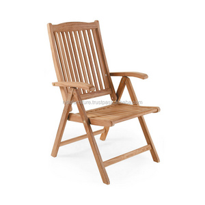 Outdoor Garden Patio Folding Arm reclining chairs Solid Teak Wood Furniture otherhomefurniture