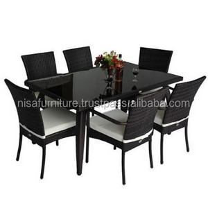 Restaurant rattan furniture Wicker dining tables and Chairs