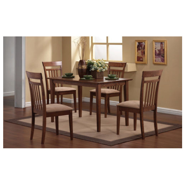 Dining Tables and Four Chairs Mahogany Wood in Walnut Transitional Style room furniture