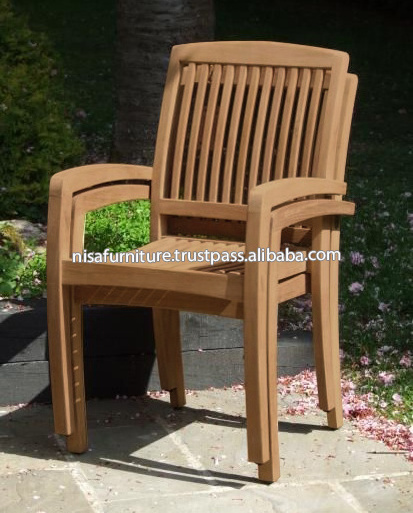 Teak wooden garden sets price outdoor furniture Stacking Teak Chairs indonesia timber