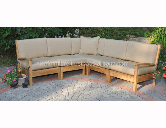 Patio Pool Teak Wood Outdoor Sectional  Garden Sofa Sets Furniture