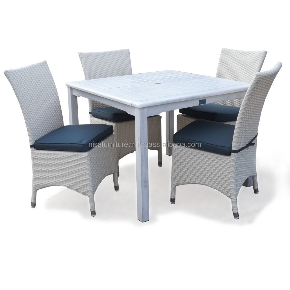 Rattan Wicker Furniture Garden Outdoor dining chairs and table Set