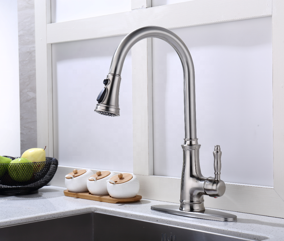 New Style Fashion Pull Out Sprayer brushed Kitchen Taps Sink Faucet Kitchen Faucet