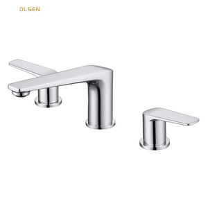 Widespread 3-hole Double Handle 3 in 1 faucet Bathroom Sink Faucets