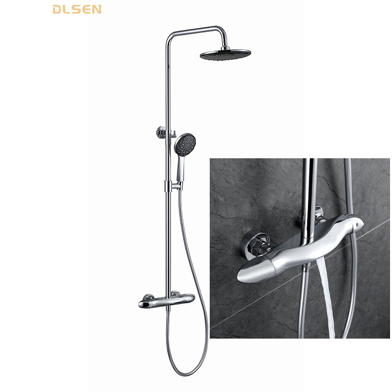 Hotel rain waterfall shower system bathroom chrome shower faucet wall mount