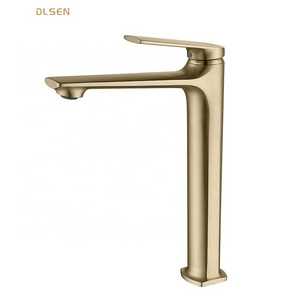 Basin faucet modern gold single hole hot cold water mixer basin faucet bathroom brushed gold basin faucet