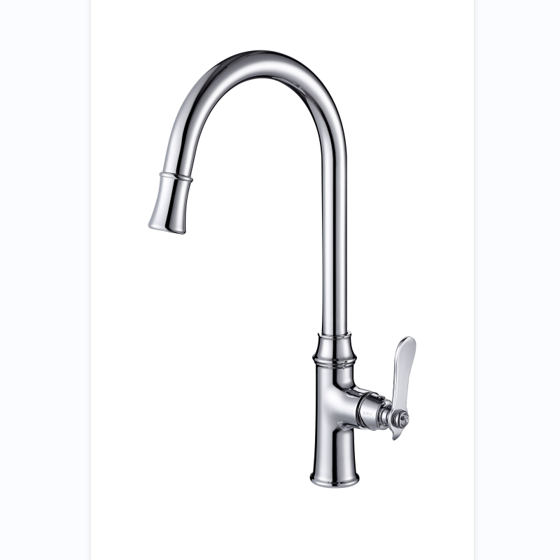 Modern Bar Sink Faucet Hot & Cold Kitchen Mixer Solid Brass Single Handle Sink Faucet in Rose and Black Mixed Color