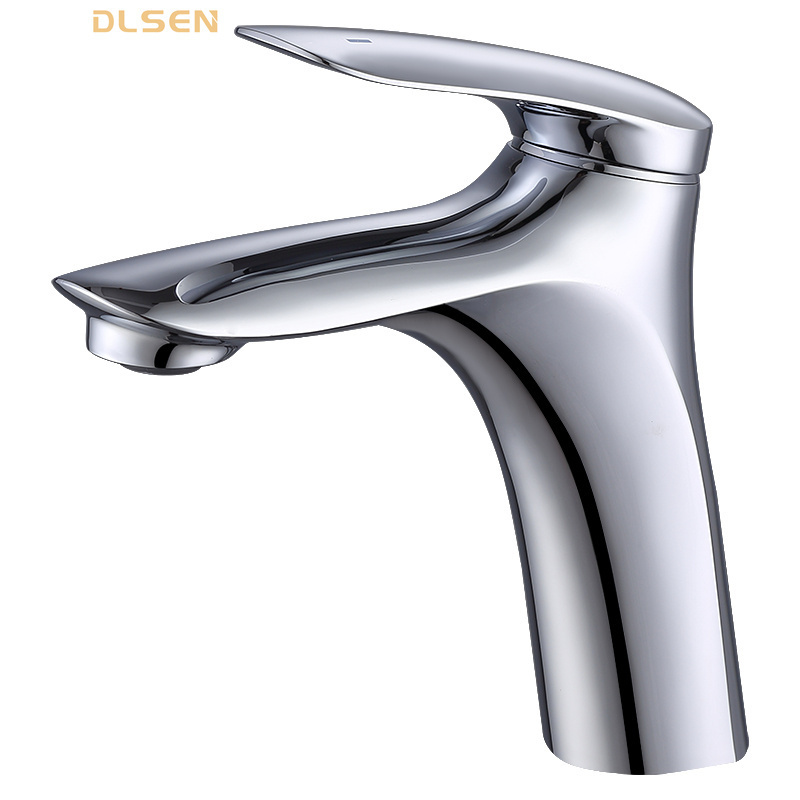 Manufacture New Solid Brass Bathroom Chrome Mixer Taps Basin Sink Faucets China Cold Hot Water Mixer Tap Metered Faucet Ceramic