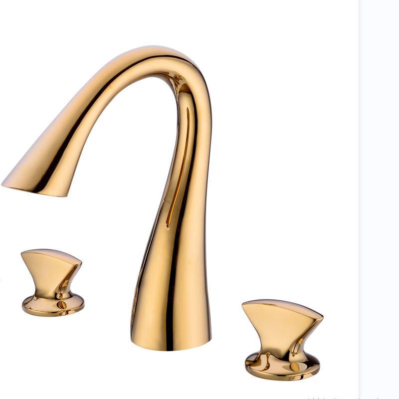 High Quality Solid Brass PVD Gold Bathtub Faucets Deck Mount 3 pieces Bathroom Tub Faucets Taps Roman Tub Filler for Hotel