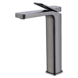 Basin Faucet Italy Design Bathroom Faucet Hot Cold Water Grey Color Basin Brass Faucet for Hotel Bathroom with Cheap Price