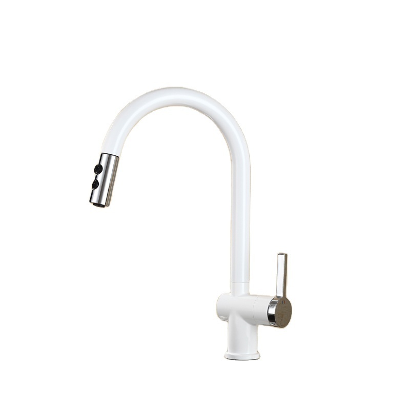 High quality kitchen sink tap spray copper anti splash pull out kitchen faucets with hoses