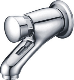 Public self closing taps bathroom sink water saving time delay faucets chrome push button hand wash faucet