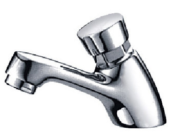 Public self closing taps bathroom sink water saving time delay faucets chrome push button hand wash faucet