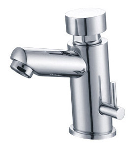 Public self closing taps bathroom sink water saving time delay faucets chrome push button hand wash faucet