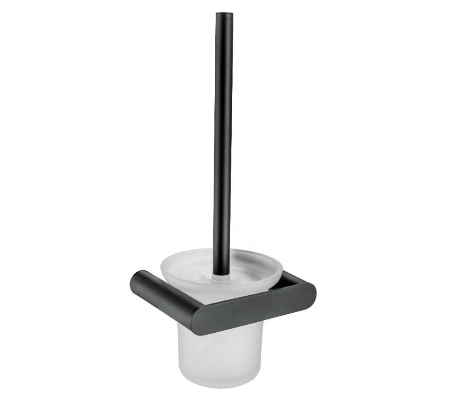 Hotel toilet brush holder stainless steel bathroom toilet brush and holder set black color bathroom accessories