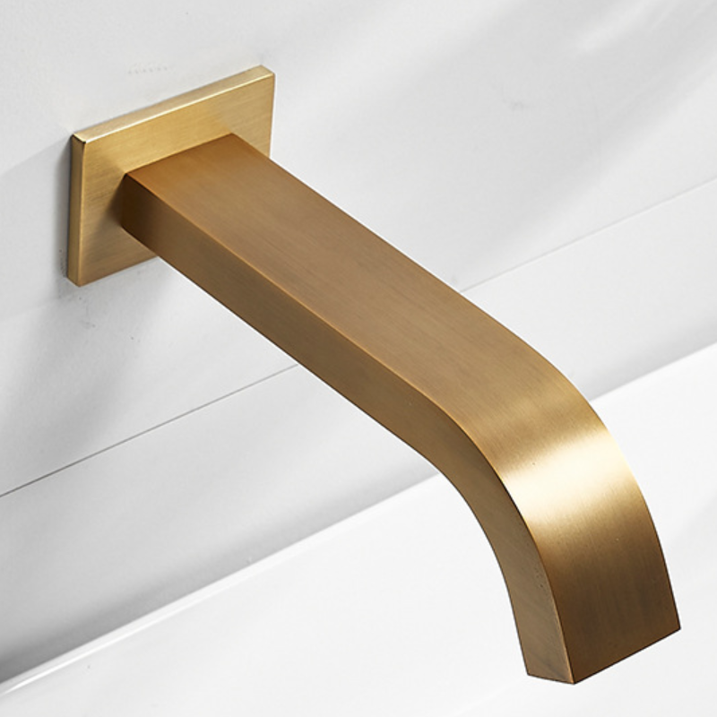 Hot Sale Waterfall Wall Mount Bathroom Handle Free Sink Faucet Solid Brass Bathroom Tub Sensor Faucet Brushed Gold Modern CN;GUA