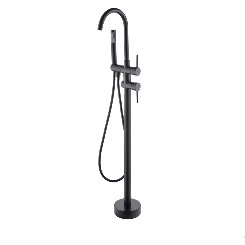 North American Style Contemporary Roman Square Shower Tap Matt Black Single Lever Free Standing Bathtub Tub Faucet with cUPC