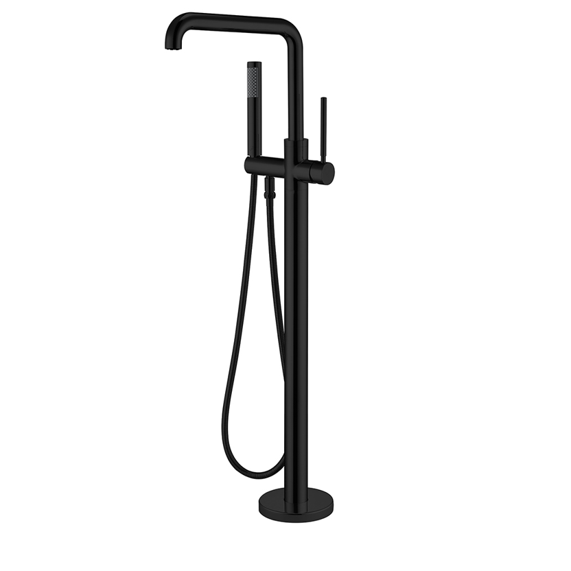 North American Style Contemporary Roman Square Shower Tap Matt Black Single Lever Free Standing Bathtub Tub Faucet with cUPC