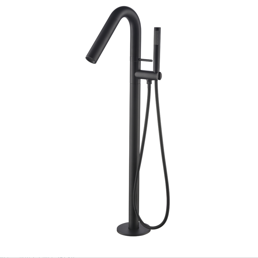 North American Style Contemporary Roman Square Shower Tap Matt Black Single Lever Free Standing Bathtub Tub Faucet with cUPC