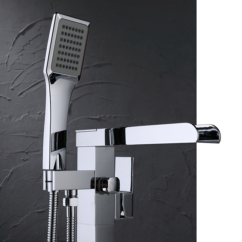 High Quality Factory Manufacturer Modern Floor Standing Bathtub Faucet Waterfall Bath Shower Faucets Mixers