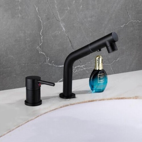 High Quality hot sale modern 360 Rotating Luxury Faucet for Bathroom Pullout Basin Faucet UPC certificate Single Lever Two Hole