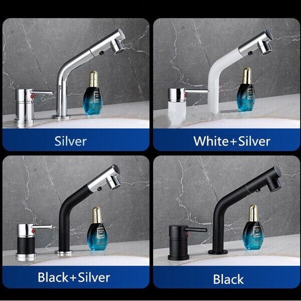 High Quality hot sale modern 360 Rotating Luxury Faucet for Bathroom Pullout Basin Faucet UPC certificate Single Lever Two Hole