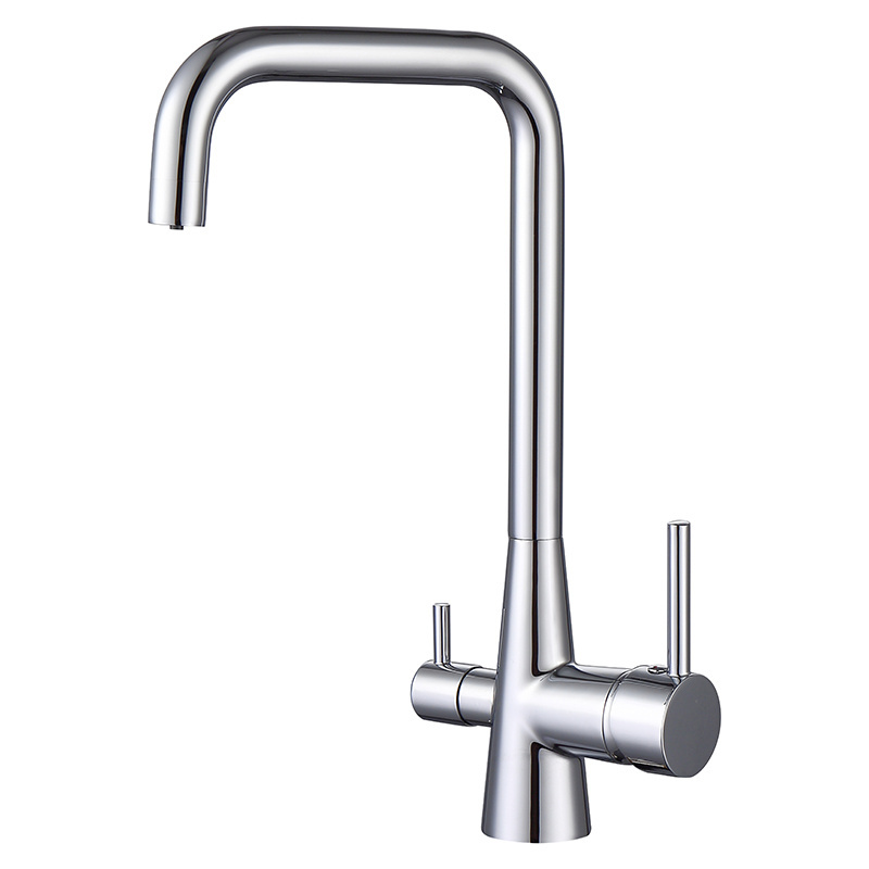 Nice Design Chrome Kitchen Faucet with Dual Handles For UK Market Brass Double Handle Brass Kitchen Mixer Taps