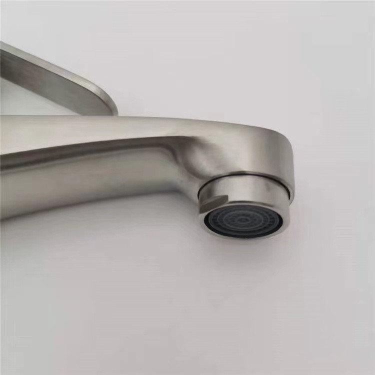 SUS304 Bathroom Faucet Pillar Mounted Bib Cold Water Tap Basin Sink Tap Basin Water Mixer Bathroom Sink Stainless Steel Modern