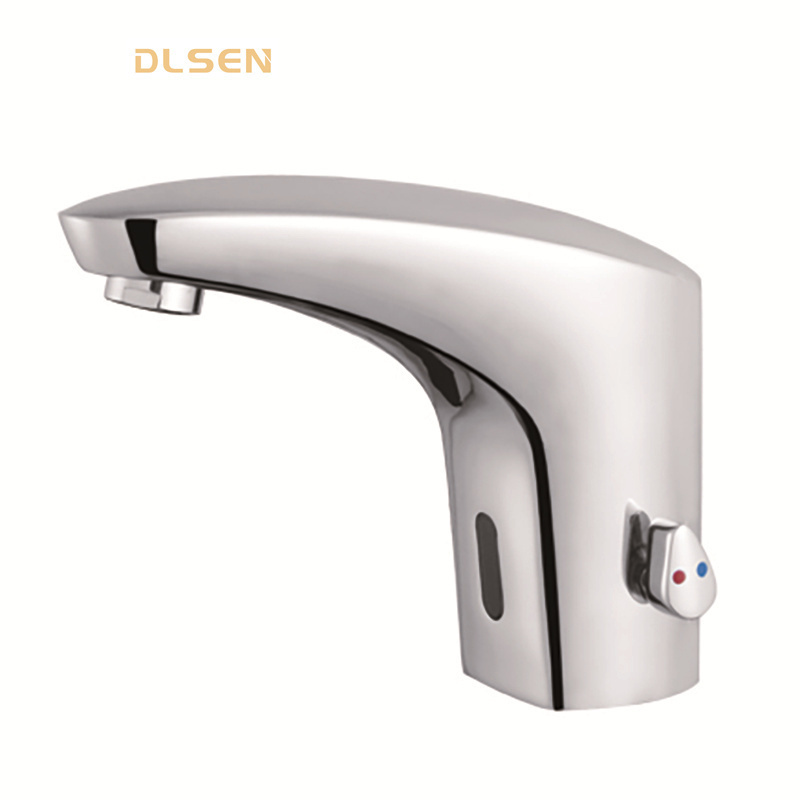 Contemporary Hot Sale Handle Free Automatic Touchless Smart Deck Mounted Sensor Bathroom Sink Faucet Used for Lavatory with CE