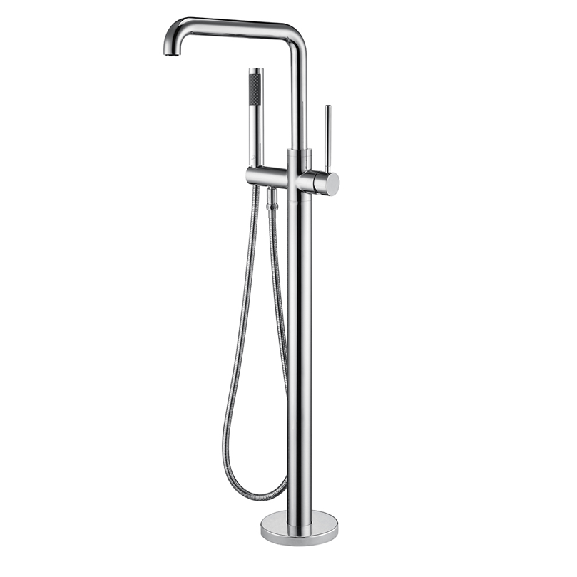 UPC Nickel Brushed Freestanding Floor Mounted Clawfoot Bath Tub Faucet Taps Contemporary Free Standing Bathtub Faucet Brass YUFA