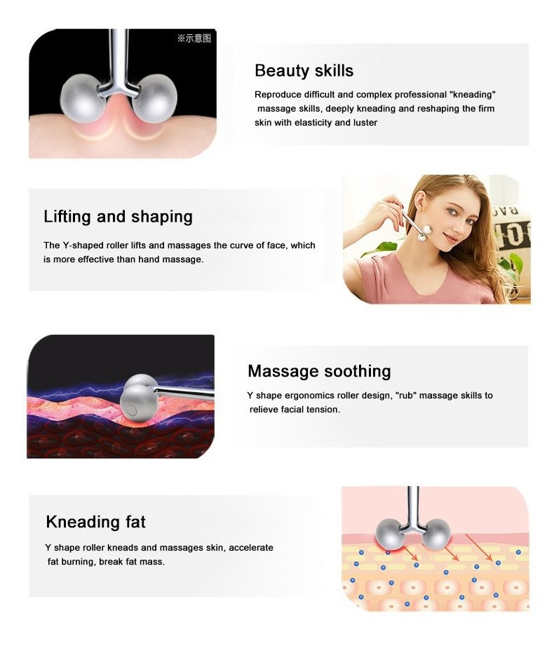 Beauty Tool Y Shape Face Roller 3d Face Roller Massager Skin Care Tool 360 Rotation Face Lifting Roller