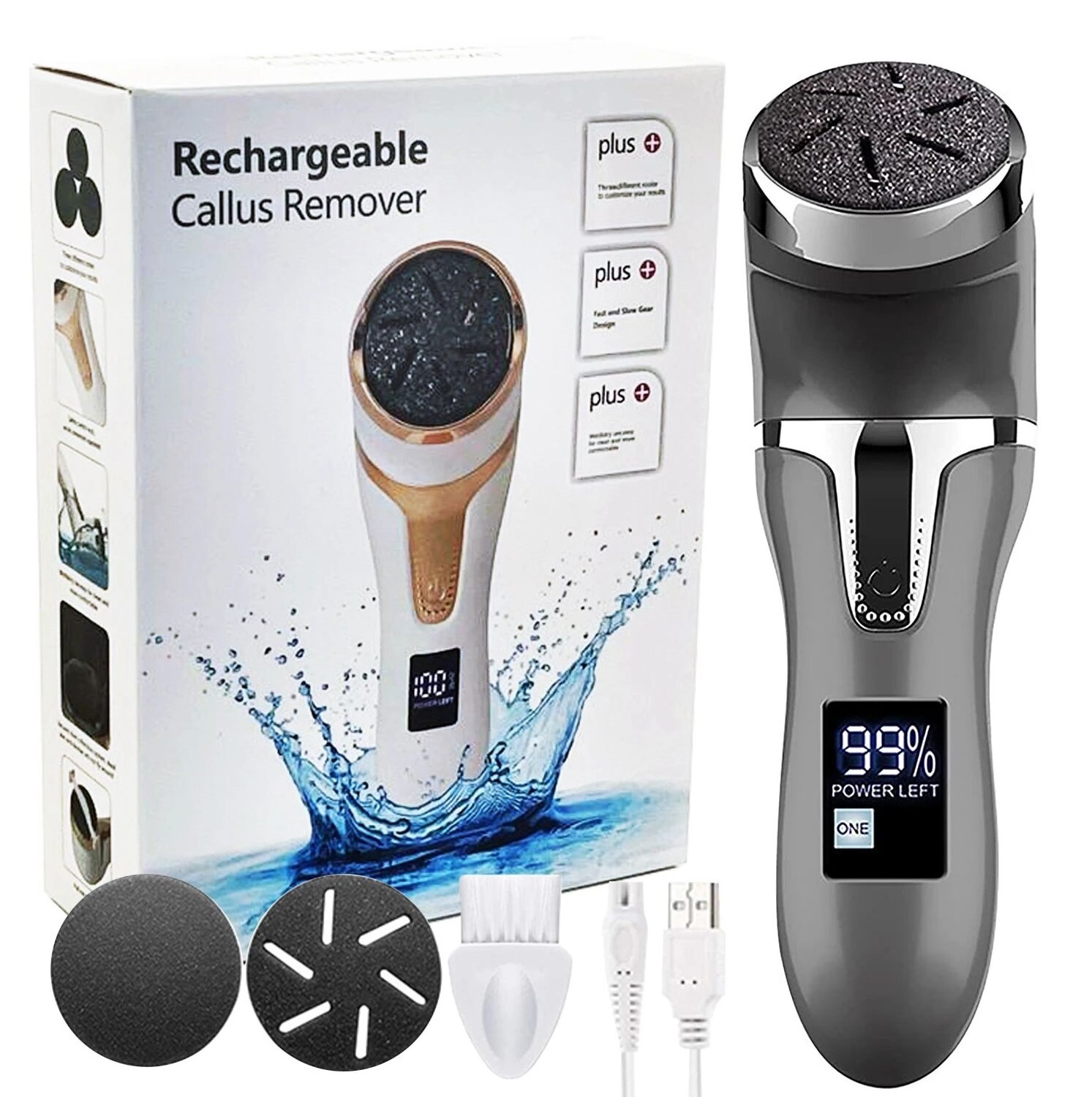 Rechargeable Pedicure Products Removedor De Callos Pumice Stone Foot Grinder Foot File Scrubber Callus Remover