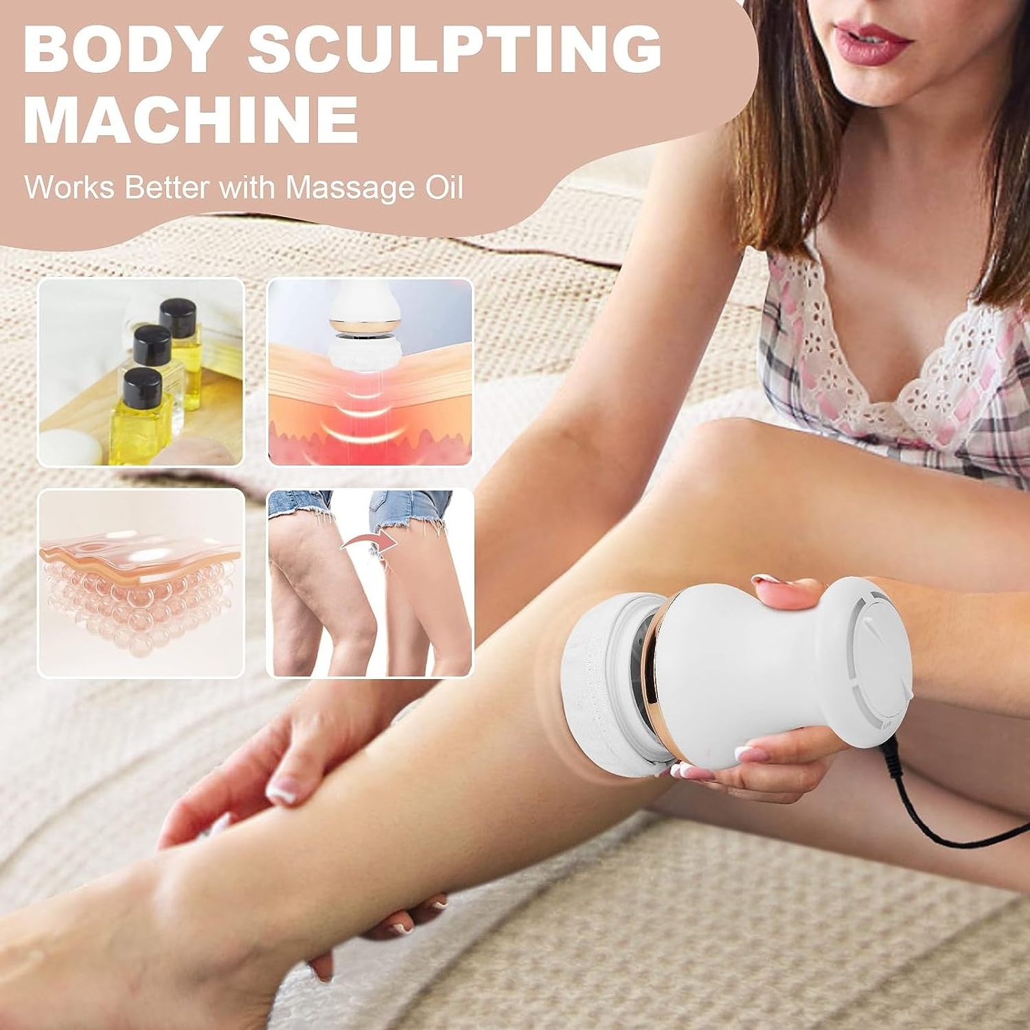 7 in 1 Professional Cellulite Massager Electric Fat Remove Massager Body Sculpting Machine for Belly Waist Legs Arms Butt