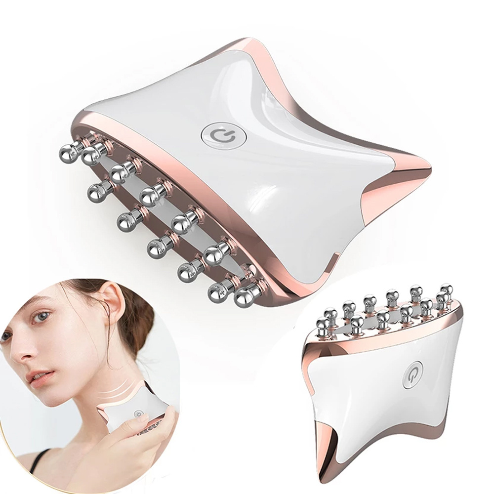 EMS Microcurrent Meridian Led Face Neck Lift Microcurrent Guasha Facial Tool Guasha Electric Body Massager