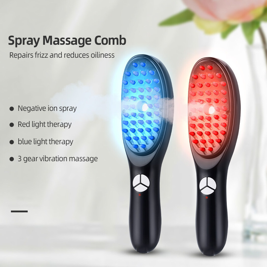 Electric Laser Hair Growth Comb Anti Hair Loss Massage Therapy Infrared Red Light Ions Vibration Massager Brush